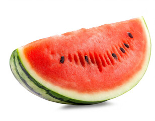 Stück Wassermelone isoliert auf weißen Hintergrund, Freisteller