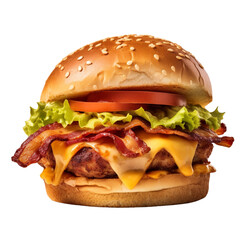 hamburguer de frango em fundo transparente