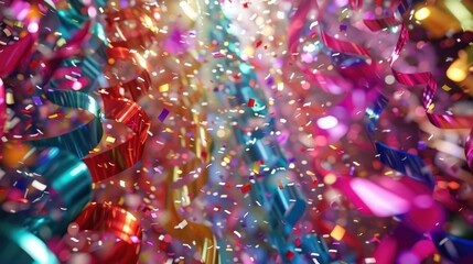 Colorful confetti falling from above, perfect for festive occasions