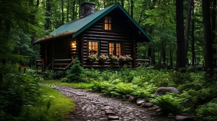 Rustic shack secluded woodland