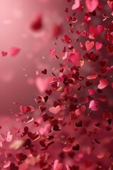 Hearts floating in the sky, suitable for Valentine's Day projects