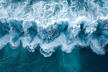 Fototapeta premium Arctic Symphony: Iceberg's Graceful Decline. Concept Glacial Melting, Arctic Wildlife, Climate Change, Polar Ecosystems, Iceberg Beauty
