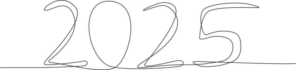 The new year is 2025, the year of the snake. linear numbers. winter holidays. background for the design.
