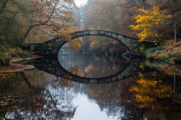 Simple elegant bridge arching over a still river