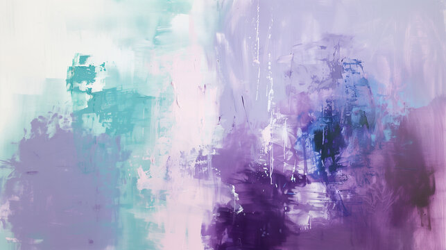 Tableau de peinture violet et vert menthe