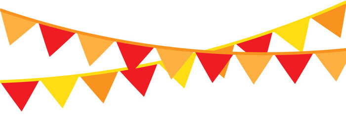 Multicolored garland flags icon. Element party decoration symbol. Flag vector.