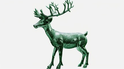 Detailed drawing of a deer with antlers, suitable for nature-themed projects