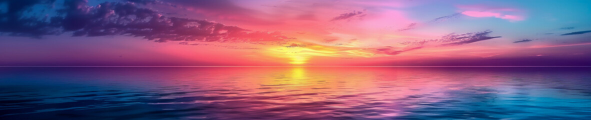 Majestic Ocean Sunset with Vivid Purple and Pink Hues