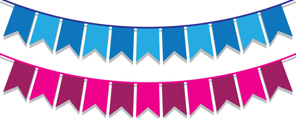 Multicolored garland flags icon. Element party decoration symbol. Flag vector.