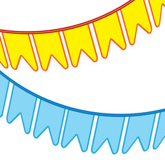 Multicolored garland flags icon. Element party decoration symbol. Flag vector.