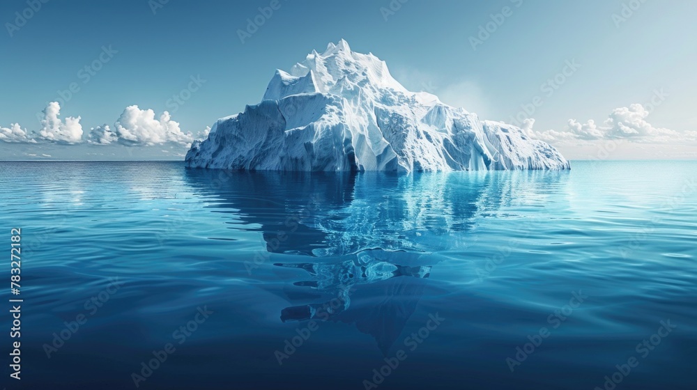 Canvas Prints A massive iceberg floating in the ocean. Suitable for environmental themes