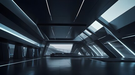 Amazing modern futuristic architecture design .Generative AI