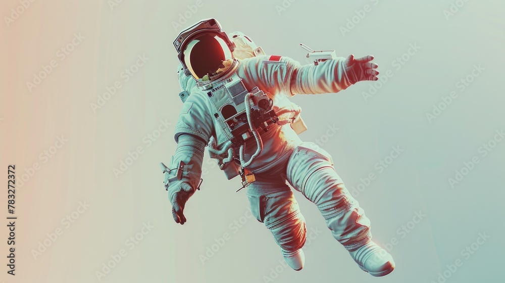 Poster astronaut floating in space, suitable for science fiction themes