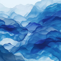 a beautiful mountain abstract in different shape of blue that can be added to a wall of paint full of abstract paints - obrazy, fototapety, plakaty