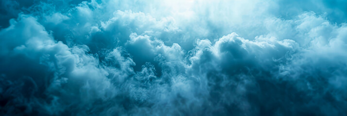 Fototapeta premium Majestic Blue Sky with Fluffy Clouds and Ethereal Light