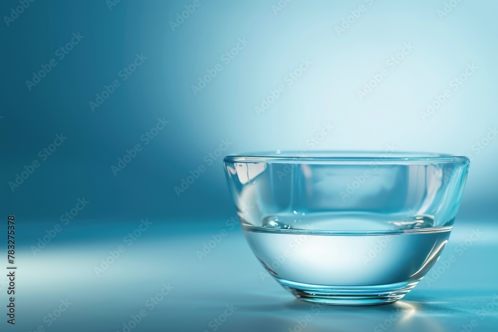 Poster a glass of water sitting on a table. suitable for various concepts and designs