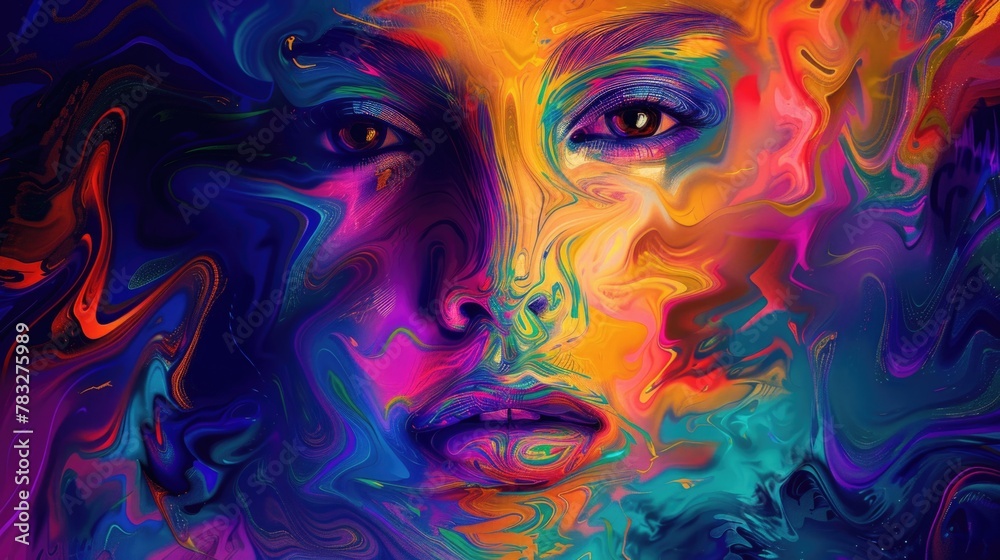 Poster a striking digital portrait suitable for various design projects