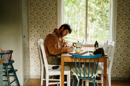 Man relax at home