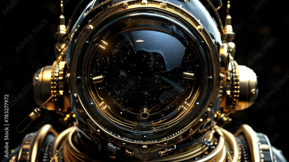 Aufkleber close up of a clock in a diving suit, perfect for time management concepts