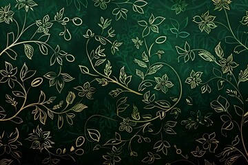 merald green damask design offering timeless elegance for wallpapers, textiles, and sophisticated graphic backgrounds with ample copy space.