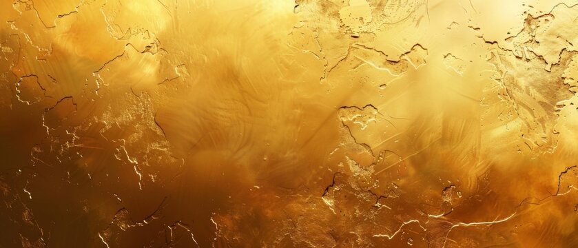 Closeup of abstract rough gold golden art painting texture, with oil brushstroke, pallet knife paint on canvas