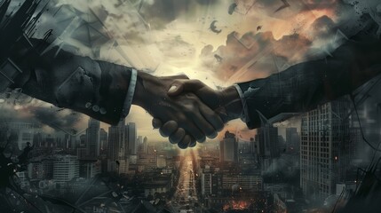 An impactful visual representation of the negative effects of corruption and bribery on society, possibly depicting money changing hands illicitly or a scale of justice being unbalanced.