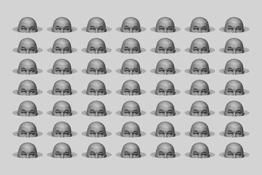 Collage with male heads 