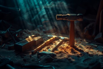 High Resolution, Vibrant Image Capturing the Essence of International Labour Day Through a Timeless Representation of a Worker's Tools Illuminated Under Perfect Lighting
