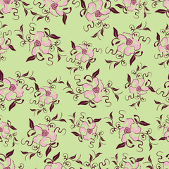 flower seamless pattern on muster background