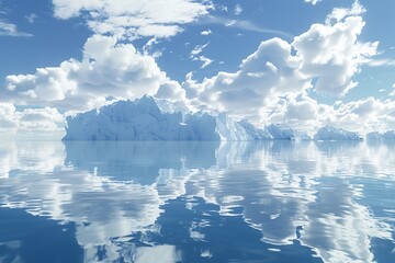 Massive iceberg drifting in water
