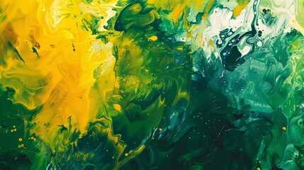 An abstract composition featuring analogous colors like green, yellow green, and yellow, evoking a sense of nature and vitality