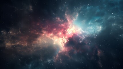 Fototapeta premium Cosmic 3D glow emanating from a distant galaxy or nebula