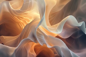 Abstract Silk Texture with Smooth Waves and Elegant Flow - obrazy, fototapety, plakaty