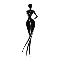 A professional fashion model depicted in a vectorized style embodies sleekness, precision, and modernity.
