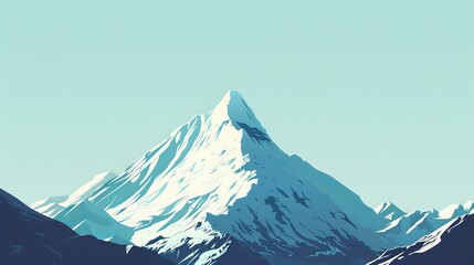 Minimalist illustration of a single mountain peak against a clear sky