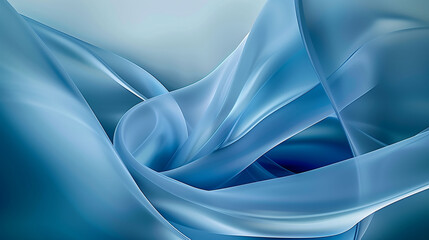 Silken Swirls: Calming Flow of Blue Fabric