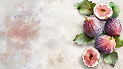 Fototapeta na wymiar illustration of fig fruits on backdrop