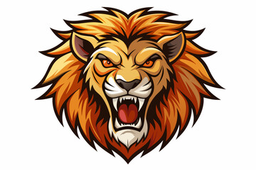 angry lion head vector artwork illustration