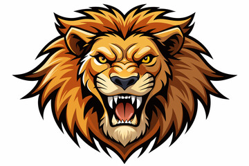 angry lion head vector artwork illustration