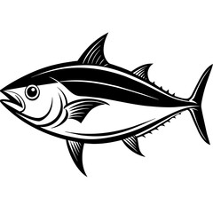 Fototapeta premium Albacore tuna fish silhouette vector icon illustration for logo Design isolated on white background 