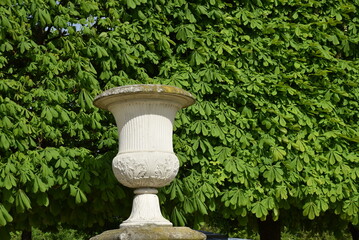 Vase en marbre au jardin des Tuileries à Paris. France