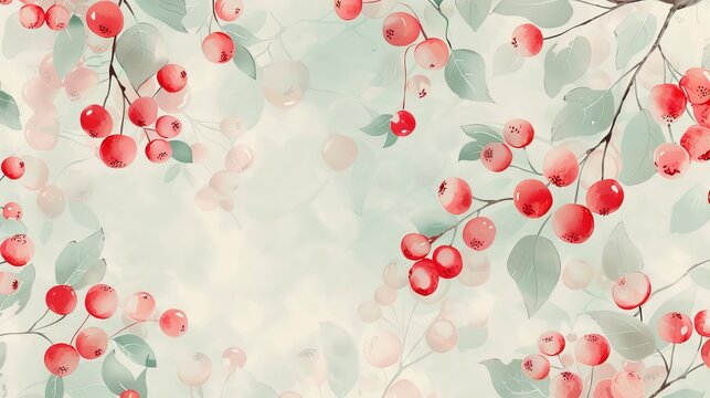 Delicate cherry motif on a subtle pastel backdrop   AI generated illustration