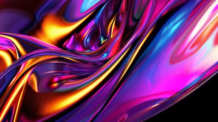 Vibrant chrome effect adding a metallic sheen to digital artwork