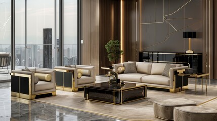 Elegant gold accents adding a touch of luxury  AI generated illustration