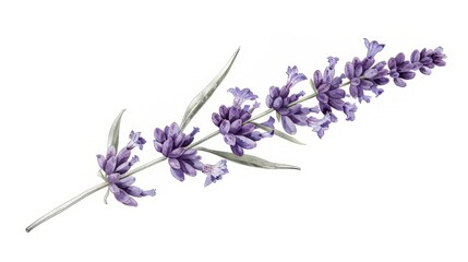 Vintage-style botanical print of a sprig of lavender