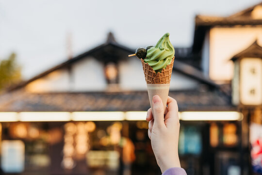 matcha Ice cream in Uji, Japan