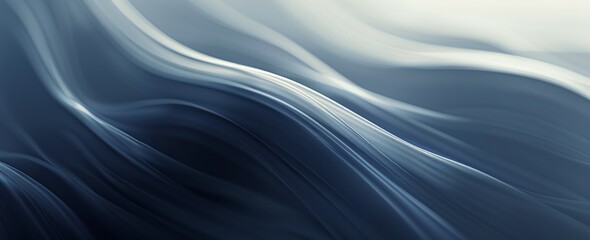 Minimalistic White Curved Lines on Dark Blue Abstract Background