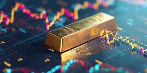 Investing in gold, gold bullion on financial charts
