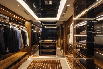 Obraz premium Modern walk in closet, luxury closet room in home