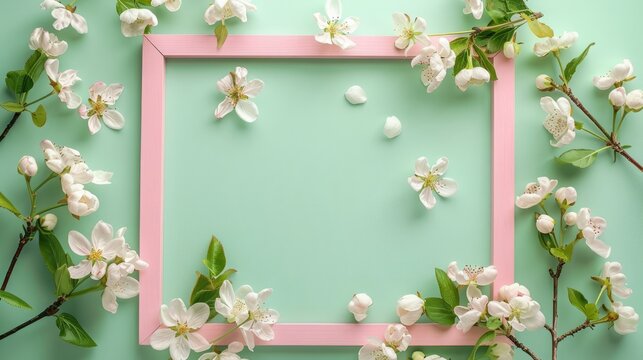 frame background with flowers for design.